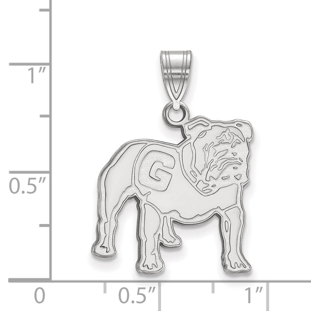 Alternate view of the 14k White Gold U. of Georgia Large Mascot Logo Pendant by The Black Bow Jewelry Co.