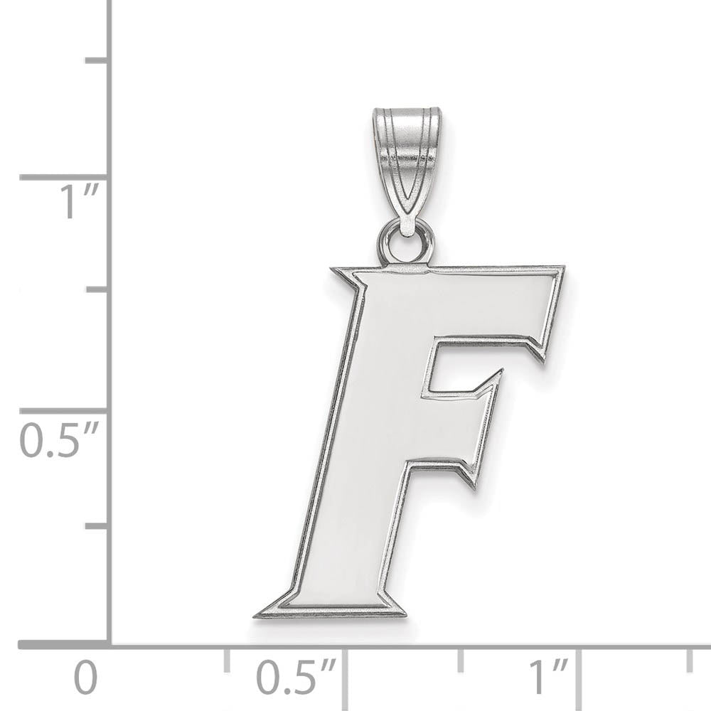 Alternate view of the 14k White Gold U of Florida Large Initial F Pendant by The Black Bow Jewelry Co.