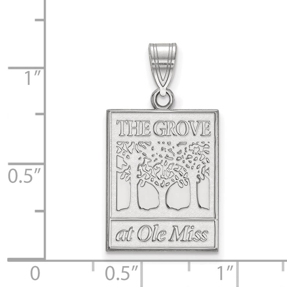 Alternate view of the 14k White Gold U. of Mississippi Large Pendant by The Black Bow Jewelry Co.
