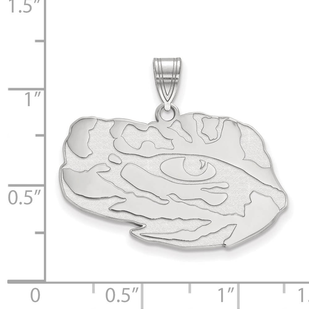 Alternate view of the 14k White Gold Louisiana State Large Mascot Pendant by The Black Bow Jewelry Co.