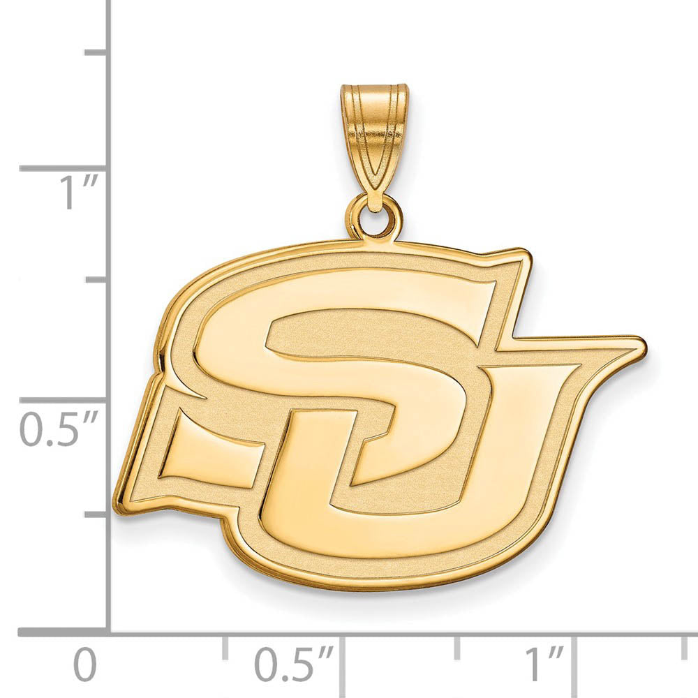 Alternate view of the 14k Yellow Gold Southern U. Large Pendant by The Black Bow Jewelry Co.