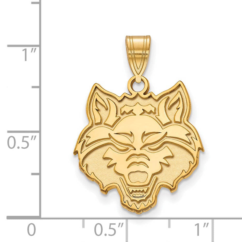 Alternate view of the 14k Yellow Gold Arkansas State Large Mascot Pendant by The Black Bow Jewelry Co.