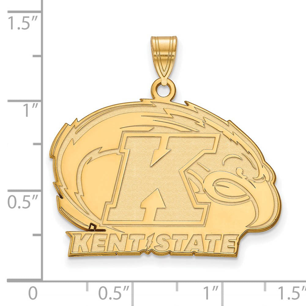 Alternate view of the 14k Yellow Gold Kent State Large Logo Pendant by The Black Bow Jewelry Co.