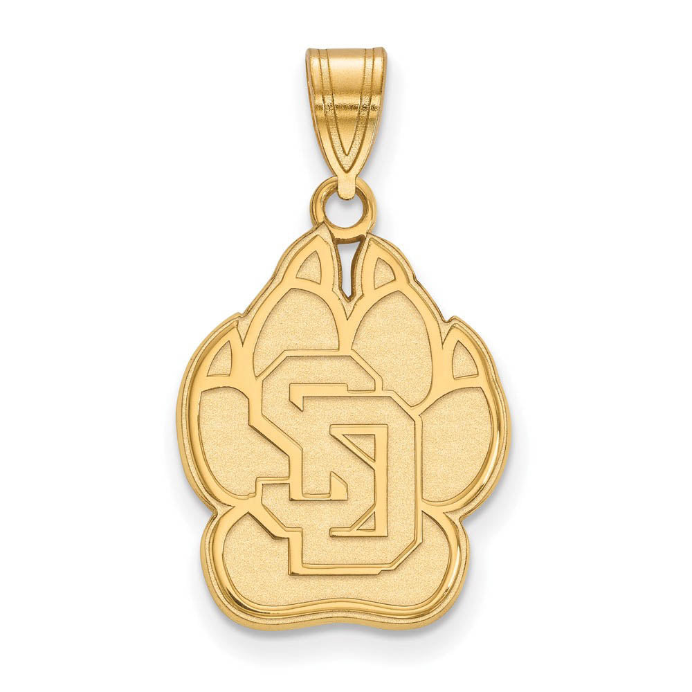 14k Yellow Gold South Dakota Large Logo Pendant, Item P16951 by The Black Bow Jewelry Co.