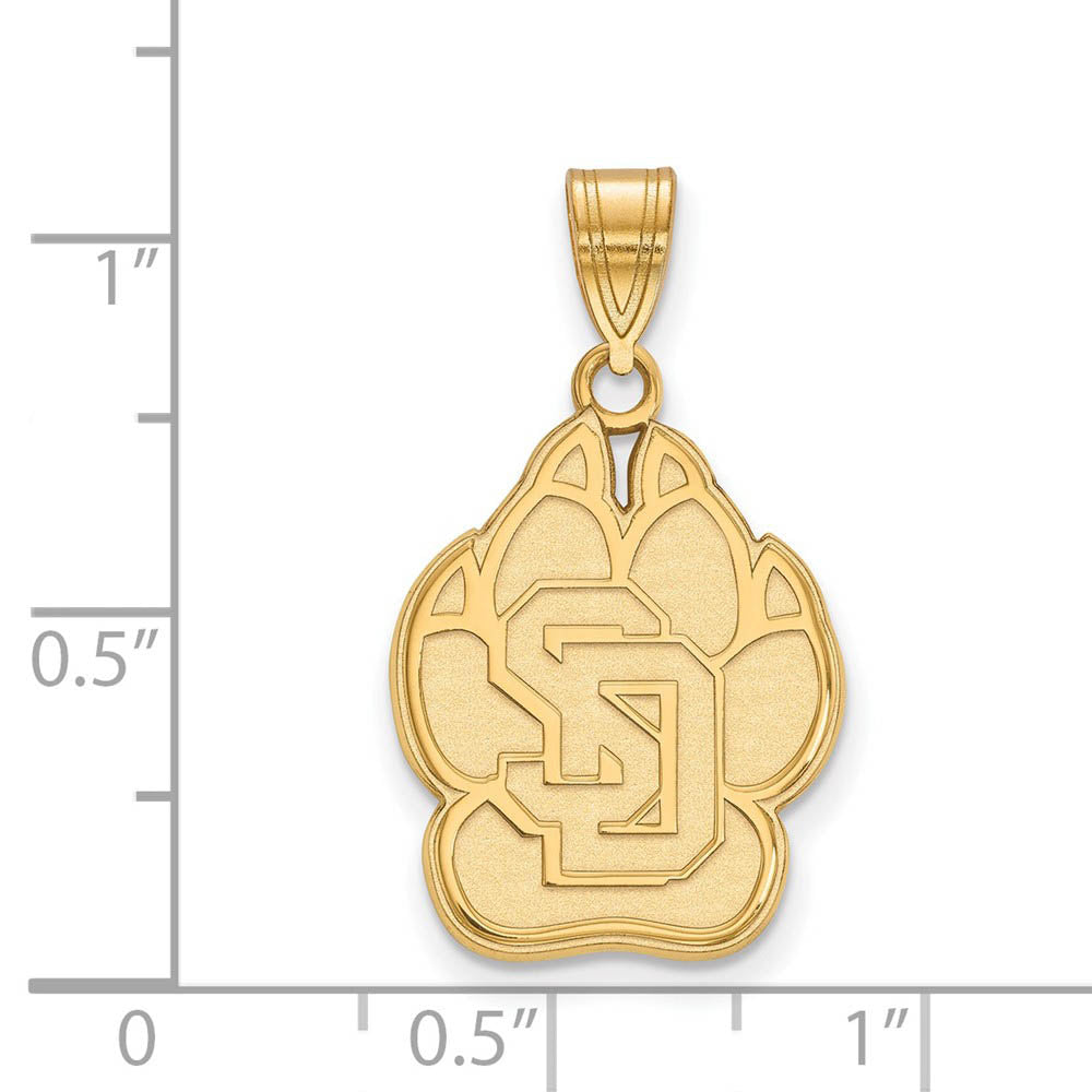 Alternate view of the 14k Yellow Gold South Dakota Large Logo Pendant by The Black Bow Jewelry Co.