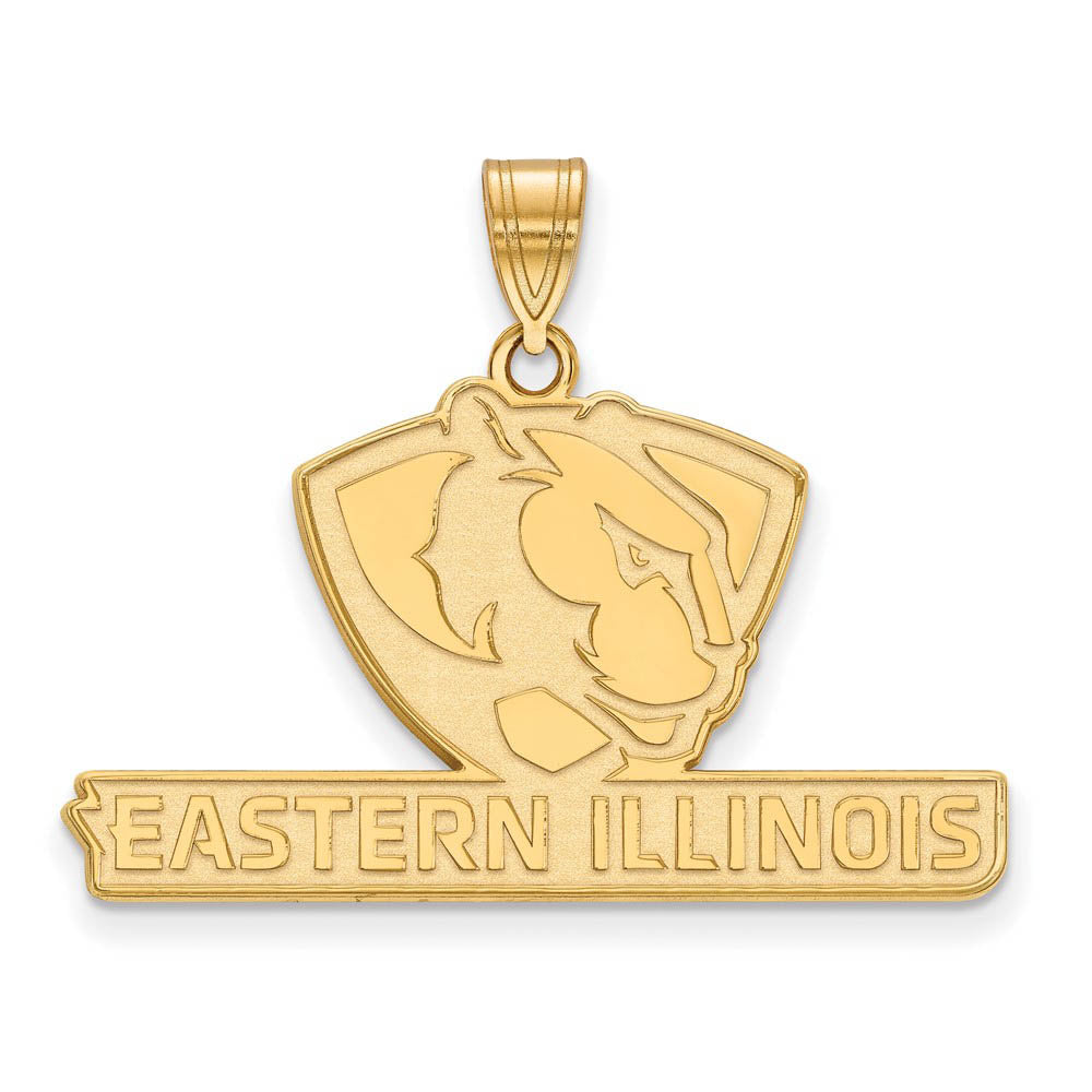 14k Yellow Gold Eastern Illinois U Large Pendant, Item P16966 by The Black Bow Jewelry Co.