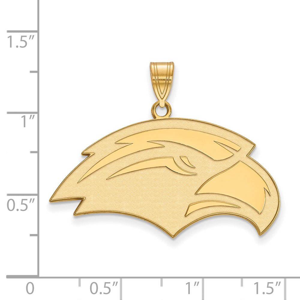 Alternate view of the 14k Yellow Gold Southern Miss Large Pendant by The Black Bow Jewelry Co.