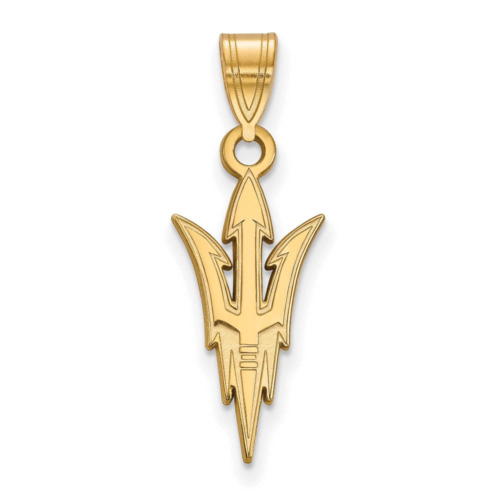 14k Yellow Gold Arizona State Large Logo Pendant, Item P16979 by The Black Bow Jewelry Co.