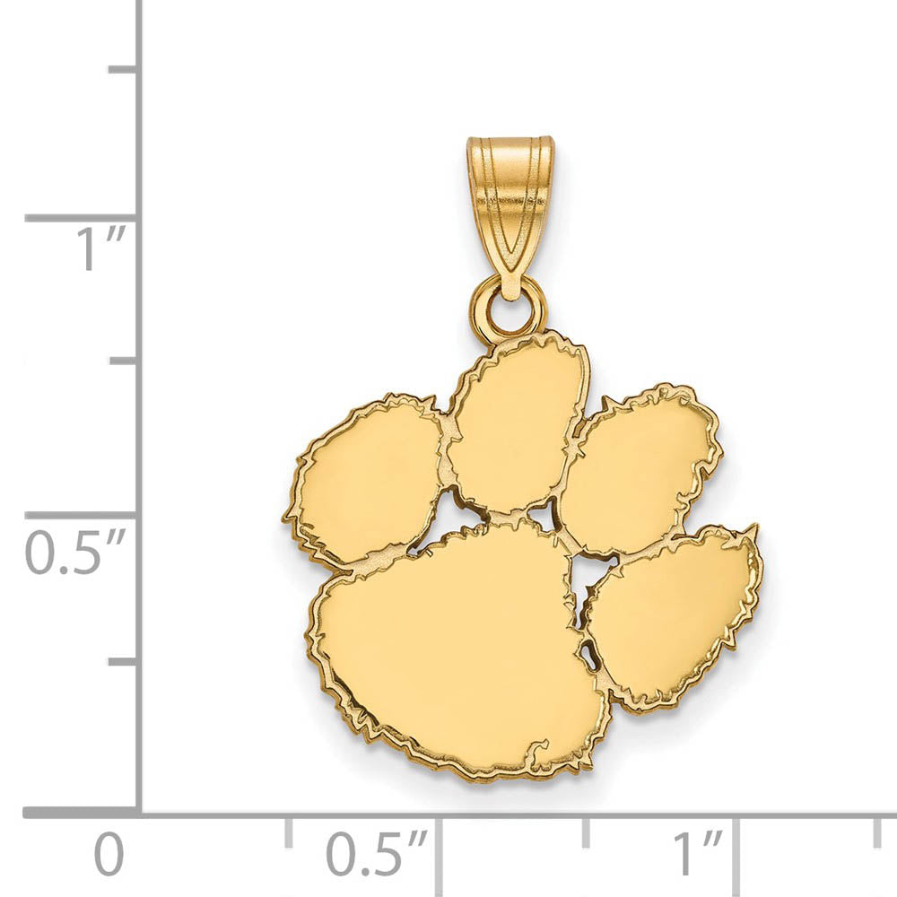 Alternate view of the 14k Yellow Gold Clemson U Large Pendant by The Black Bow Jewelry Co.