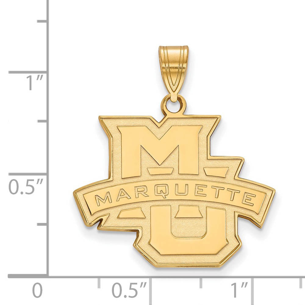 Alternate view of the 14k Yellow Gold Marquette U Large Pendant by The Black Bow Jewelry Co.