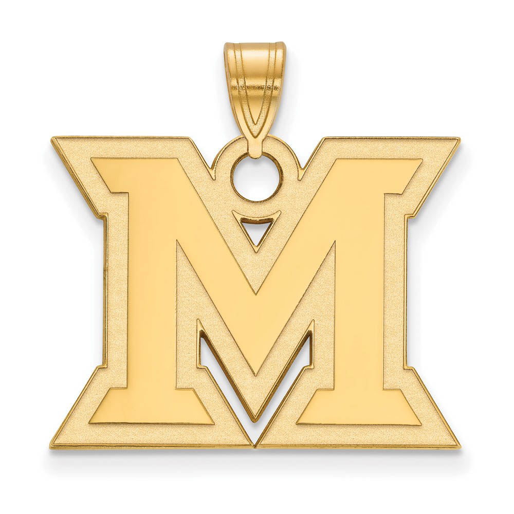 14k Yellow Gold Miami U Large Initial M Pendant, Item P17007 by The Black Bow Jewelry Co.