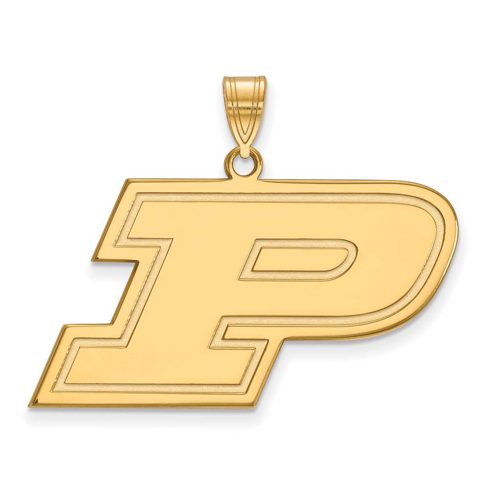 14k Yellow Gold Purdue Large Initial P Pendant, Item P17016 by The Black Bow Jewelry Co.