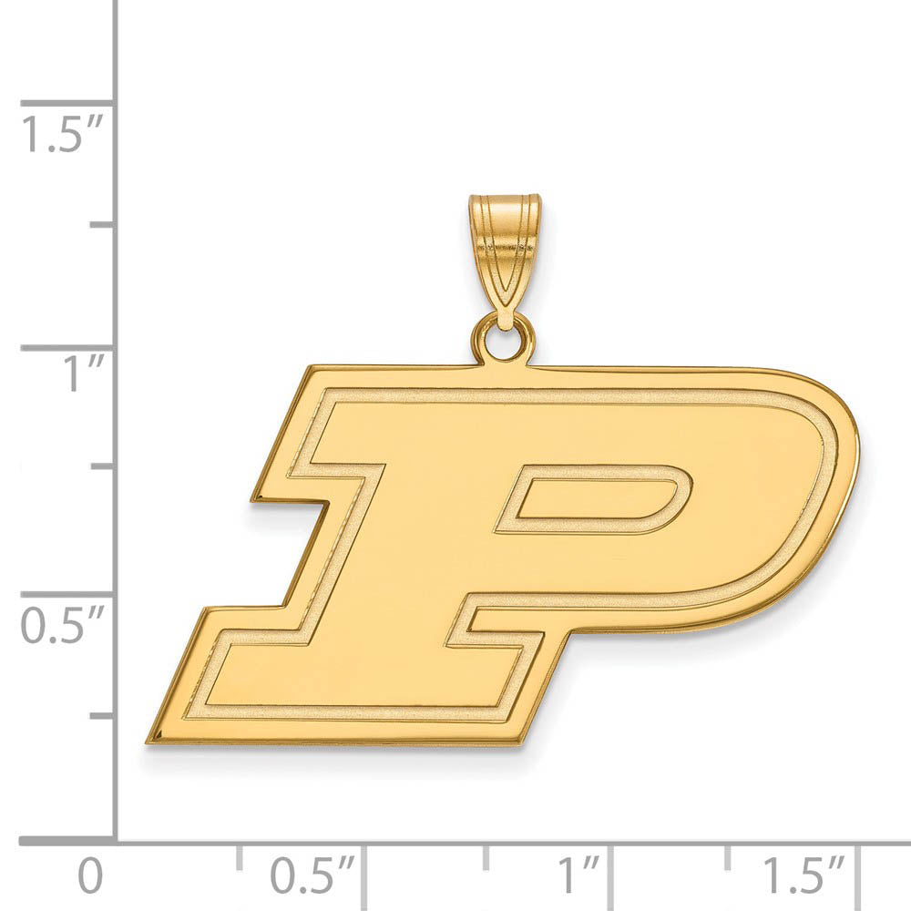 Alternate view of the 14k Yellow Gold Purdue Large Initial P Pendant by The Black Bow Jewelry Co.