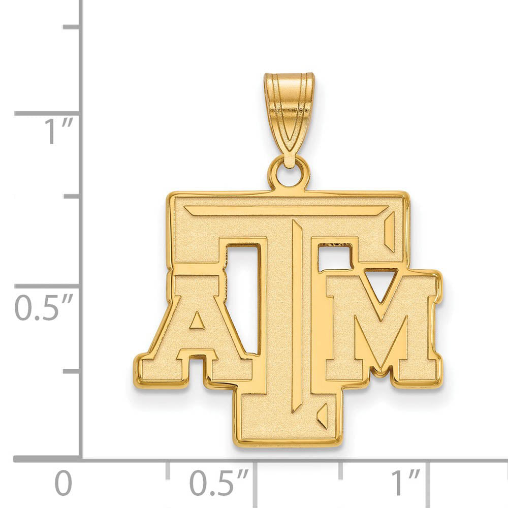 Alternate view of the 14k Yellow Gold Texas A&M U. Large Fancy 'TAM' Pendant by The Black Bow Jewelry Co.