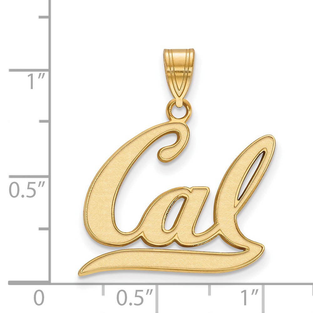 Alternate view of the 14k Yellow Gold California Berkeley Large Script 'Cal' Pendant by The Black Bow Jewelry Co.