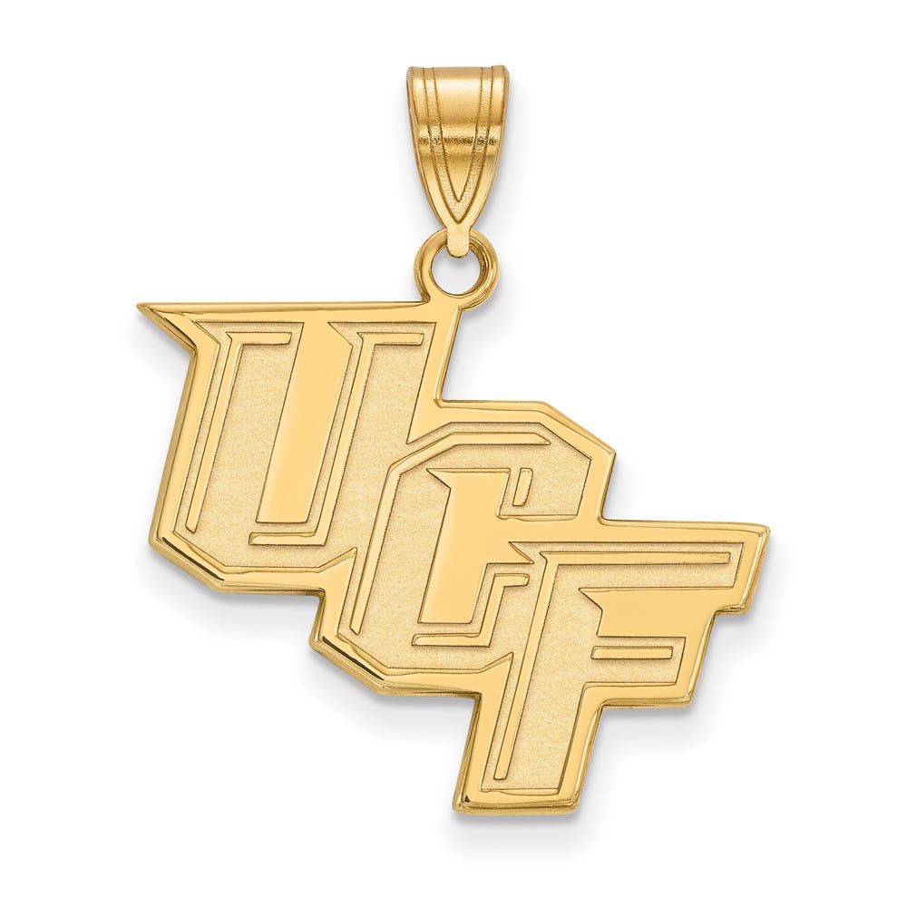 14k Yellow Gold Central Florida Large 'UCF' Pendant, Item P17032 by The Black Bow Jewelry Co.
