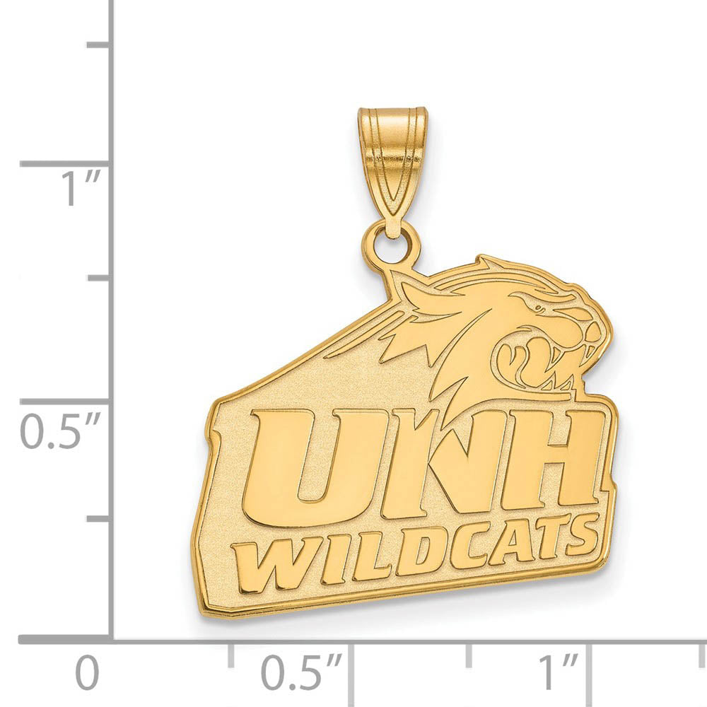 Alternate view of the 14k Yellow Gold U. of New Hampshire Large Logo Pendant by The Black Bow Jewelry Co.