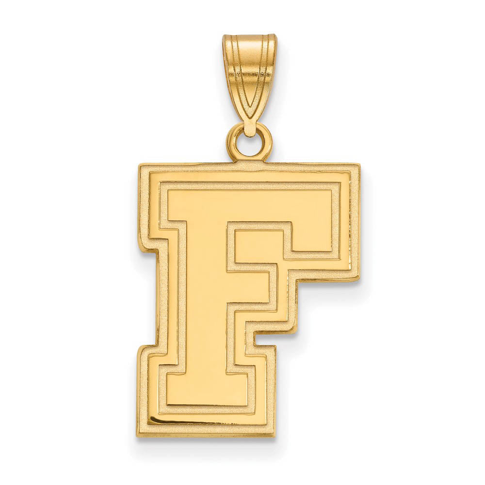 14k Yellow Gold Fordham U Large Pendant, Item P17081 by The Black Bow Jewelry Co.
