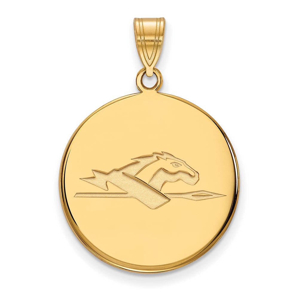 14k Yellow Gold Longwood U Large Disc Pendant, Item P17140 by The Black Bow Jewelry Co.