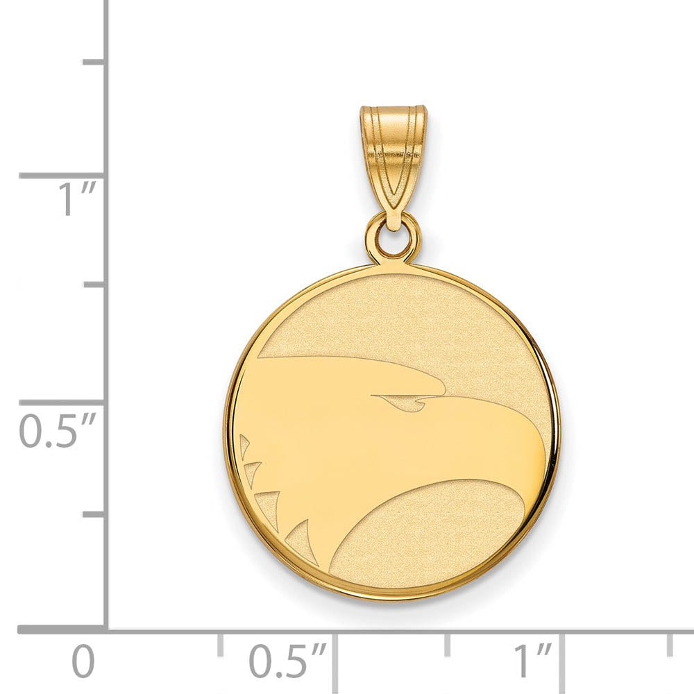 Alternate view of the 14k Yellow Gold Georgia Southern U Large Mascot Disc Pendant by The Black Bow Jewelry Co.