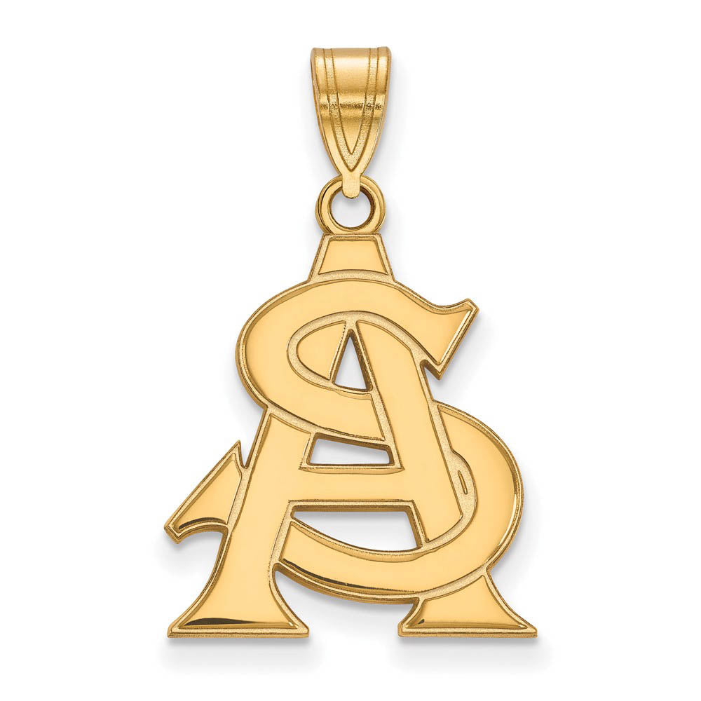 14k Yellow Gold Arizona State Large 'AS' Pendant, Item P17186 by The Black Bow Jewelry Co.