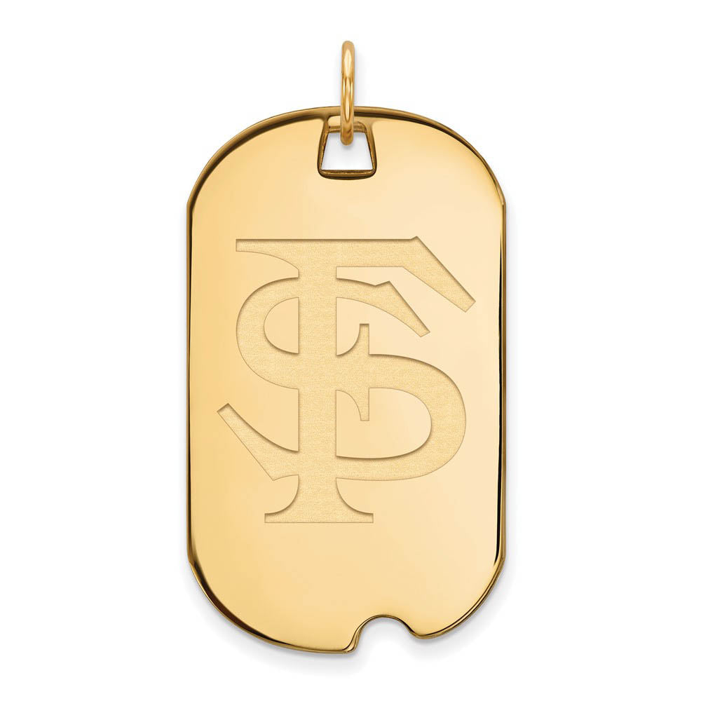 14k Yellow Gold Florida State Large Dog Tag Pendant, Item P17198 by The Black Bow Jewelry Co.
