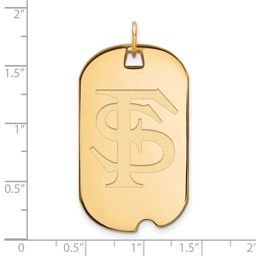 Alternate view of the 14k Yellow Gold Florida State Large Dog Tag Pendant by The Black Bow Jewelry Co.
