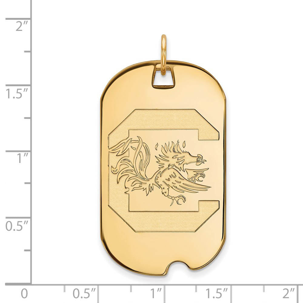 Alternate view of the 14k Yellow Gold South Carolina Large Dog Tag Pendant by The Black Bow Jewelry Co.