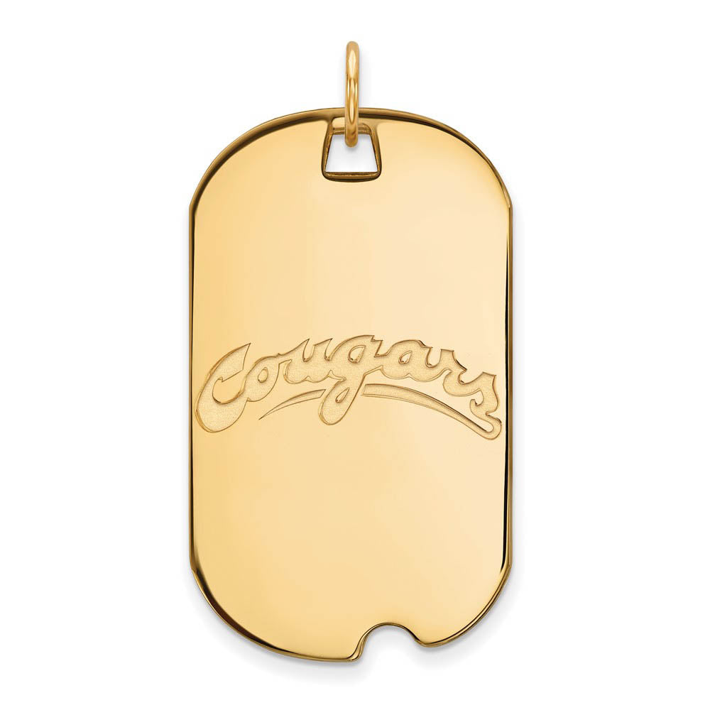 14k Yellow Gold Washington State Large Script Dog Tag Pendant, Item P17258 by The Black Bow Jewelry Co.