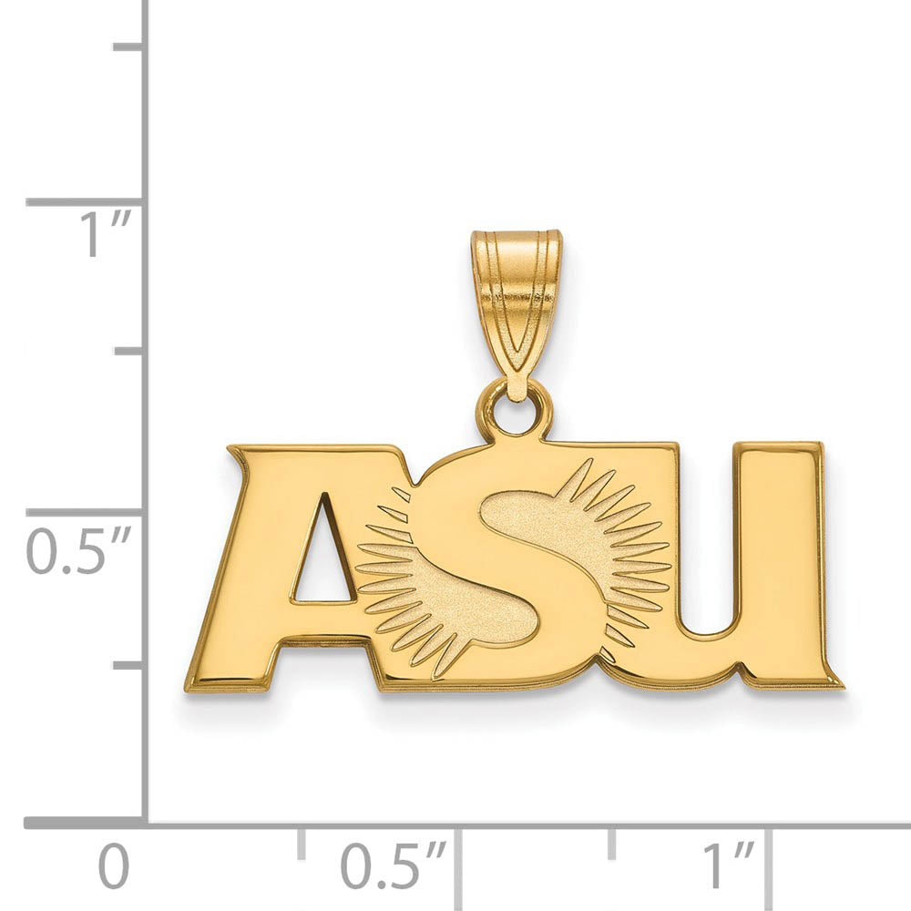 Alternate view of the 14k Yellow Gold Arizona State Large Pendant by The Black Bow Jewelry Co.
