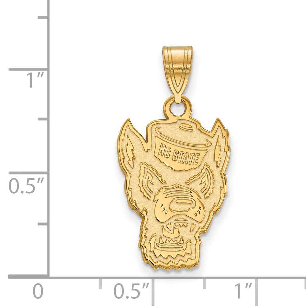 Alternate view of the 14k Yellow Gold North Carolina State Large Logo Pendant by The Black Bow Jewelry Co.