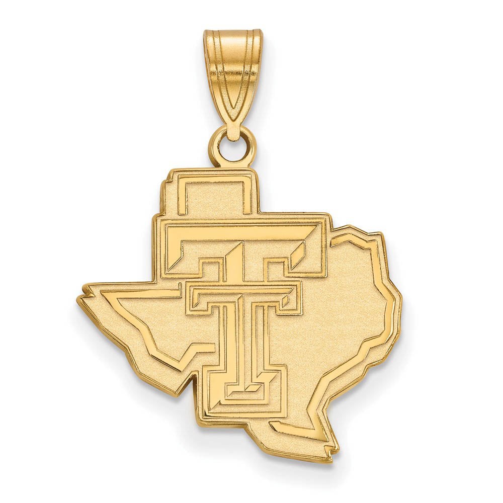 14k Yellow Gold Texas Tech U. Large Pendant, Item P17283 by The Black Bow Jewelry Co.