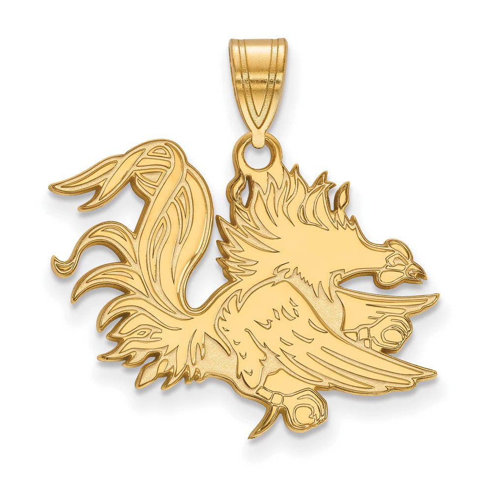 14k Yellow Gold South Carolina Large Mascot Pendant, Item P17291 by The Black Bow Jewelry Co.