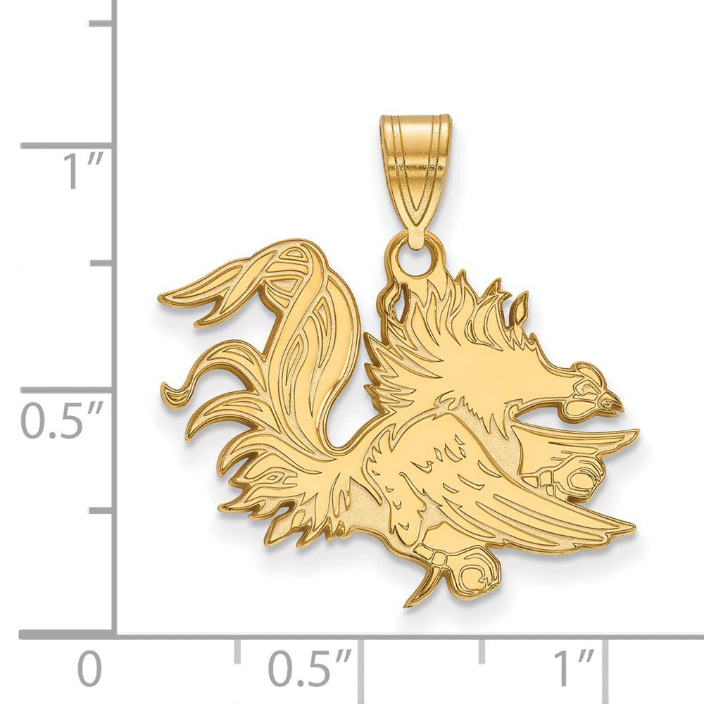 Alternate view of the 14k Yellow Gold South Carolina Large Mascot Pendant by The Black Bow Jewelry Co.