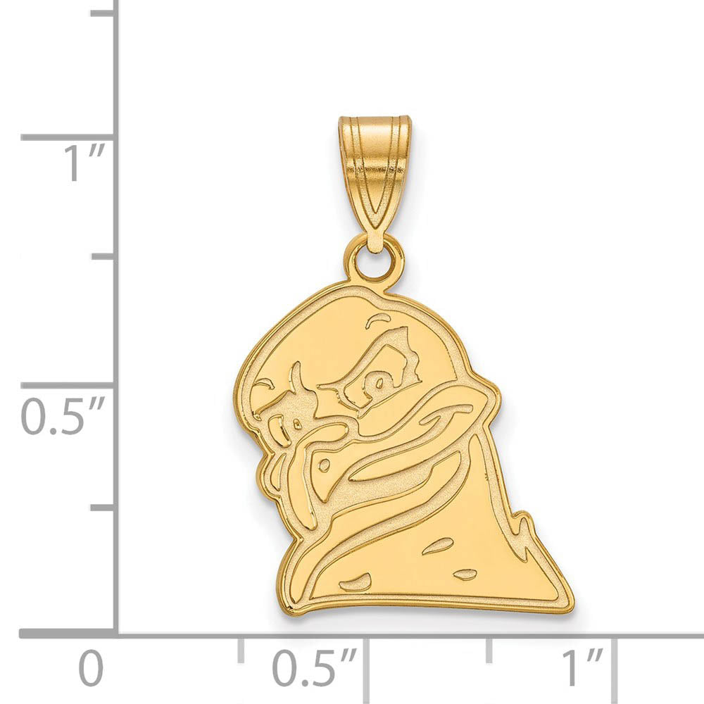 Alternate view of the 14k Yellow Gold Virginia Tech Large Mascot Pendant by The Black Bow Jewelry Co.