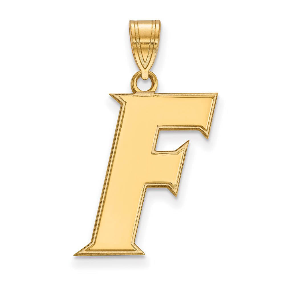 14k Yellow Gold U of Florida Large Initial F Pendant, Item P17318 by The Black Bow Jewelry Co.