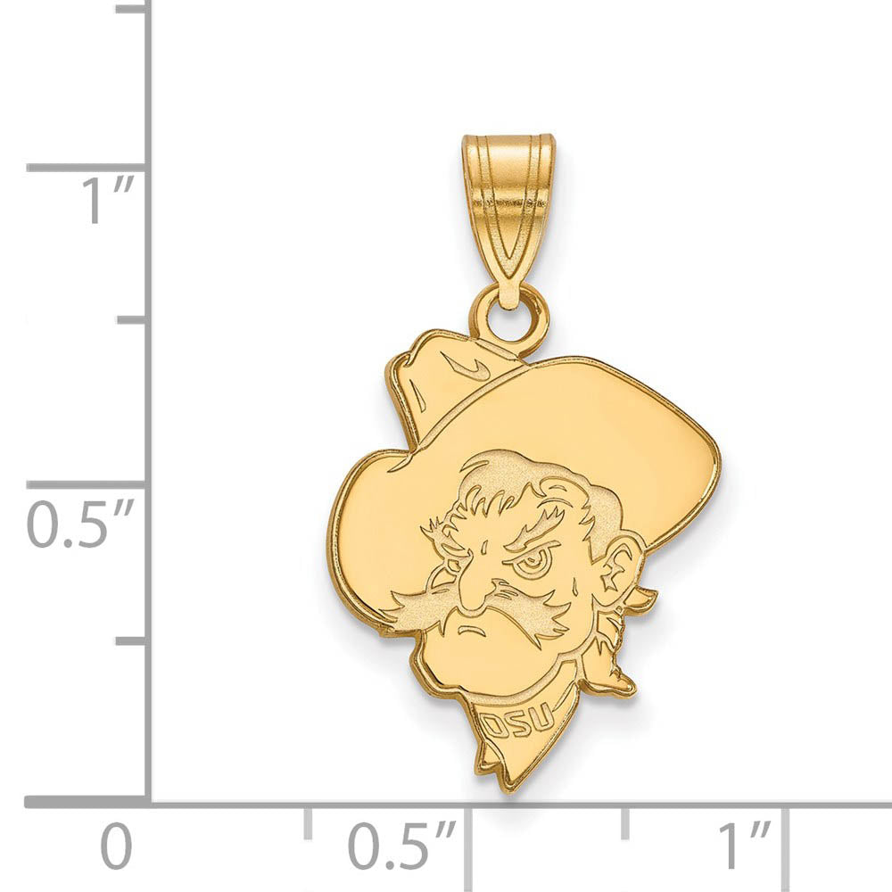 Alternate view of the 14k Yellow Gold Oklahoma State Large Pendant by The Black Bow Jewelry Co.