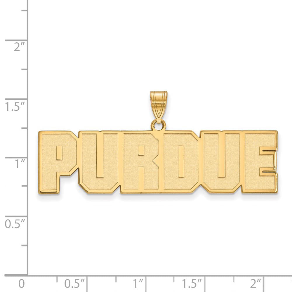 Alternate view of the 14k Yellow Gold Purdue Large Script Pendant by The Black Bow Jewelry Co.