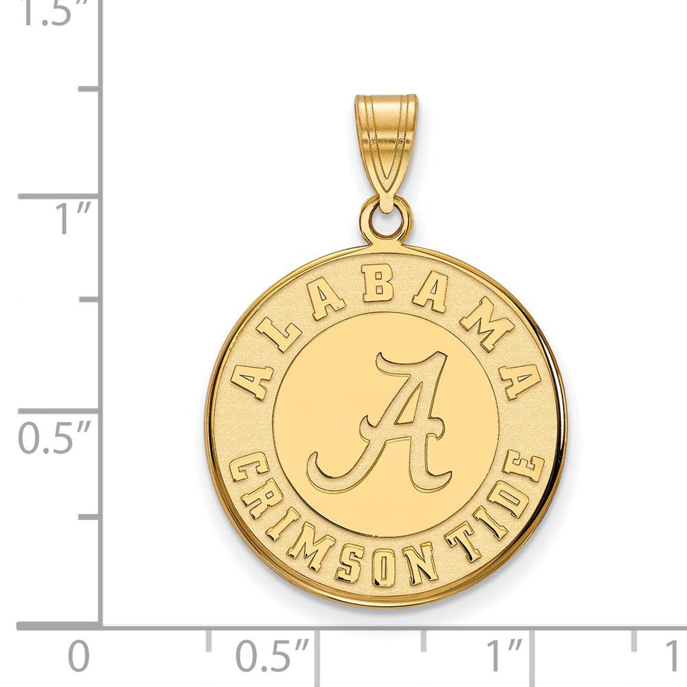 Alternate view of the 14k Yellow Gold U. of Alabama Large Disc Pendant by The Black Bow Jewelry Co.