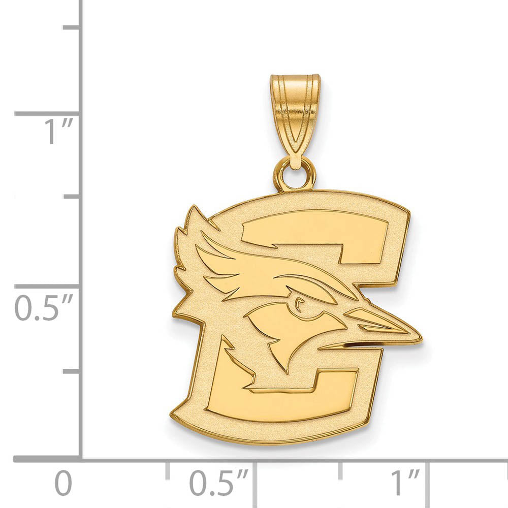 Alternate view of the 14k Gold Plated Silver Creighton U Large Pendant by The Black Bow Jewelry Co.