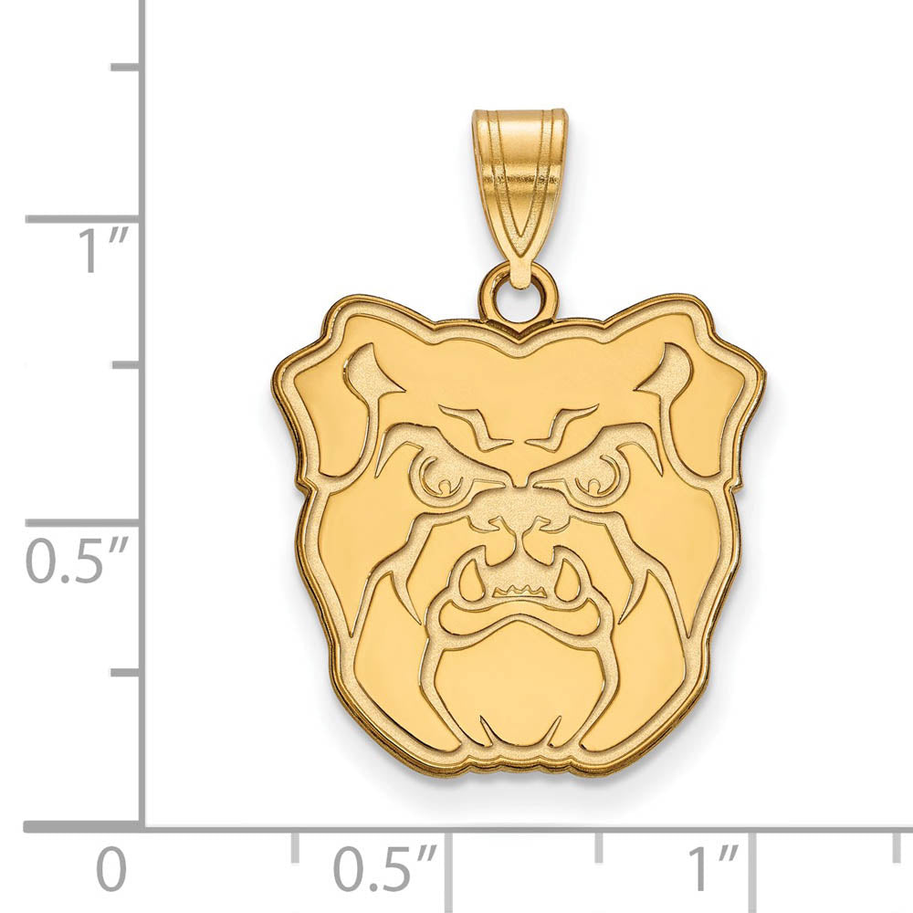 Alternate view of the 14k Gold Plated Silver Butler Univ. Large Pendant by The Black Bow Jewelry Co.