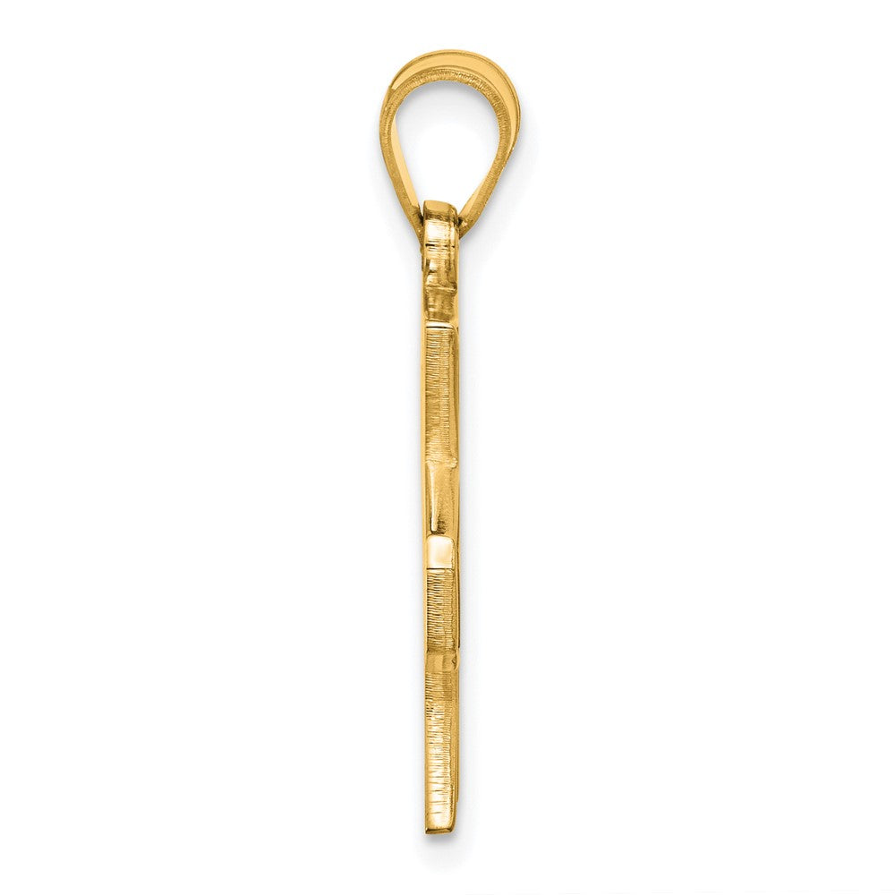 Alternate view of the 14k Gold Plated Silver Indiana State Univ. Large Pendant by The Black Bow Jewelry Co.