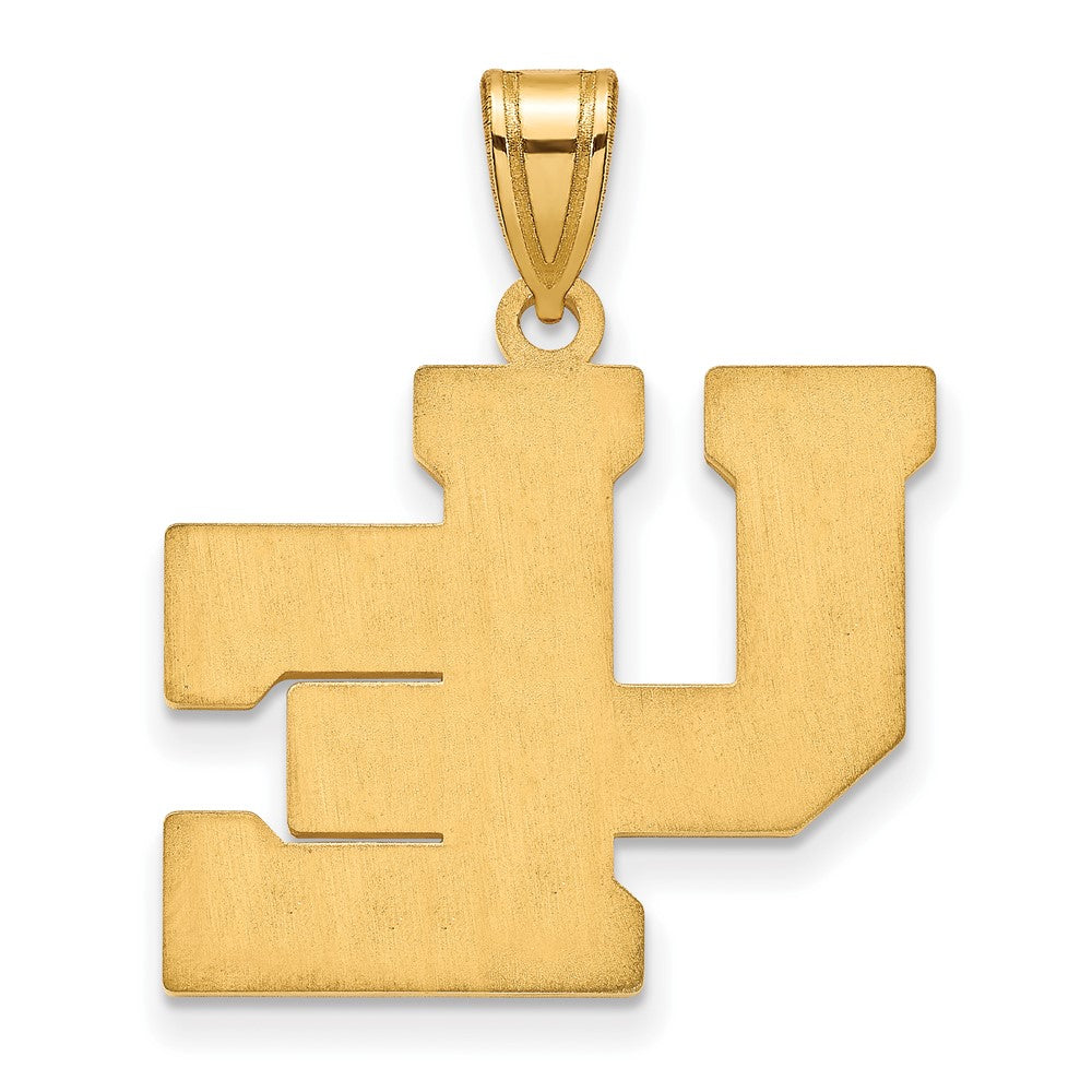 Alternate view of the 14k Gold Plated Silver U. of Evansville Large Pendant by The Black Bow Jewelry Co.