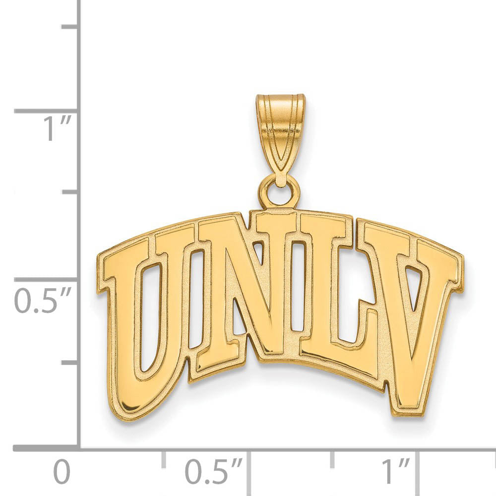 Alternate view of the 14k Gold Plated Silver Univ. of Nevada Las Vegas Large Pendant by The Black Bow Jewelry Co.