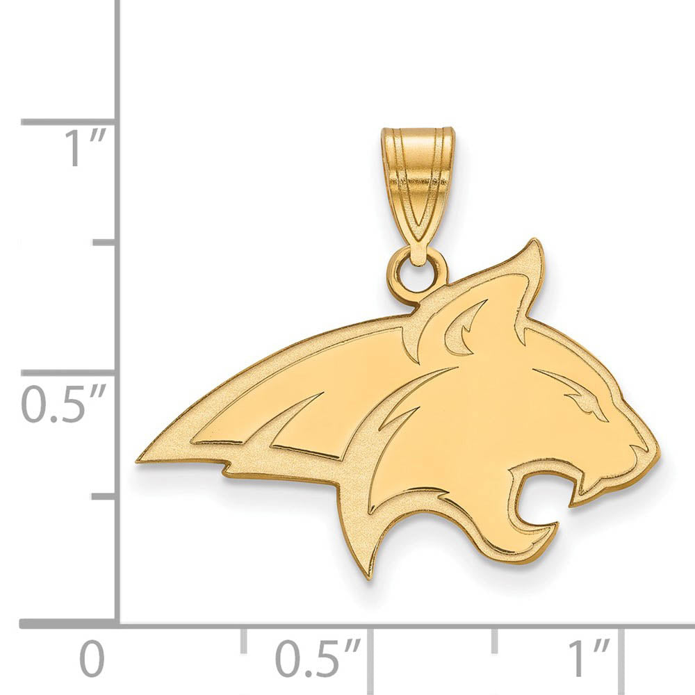 Alternate view of the 14k Gold Plated Silver Montana State Univ. Large Pendant by The Black Bow Jewelry Co.