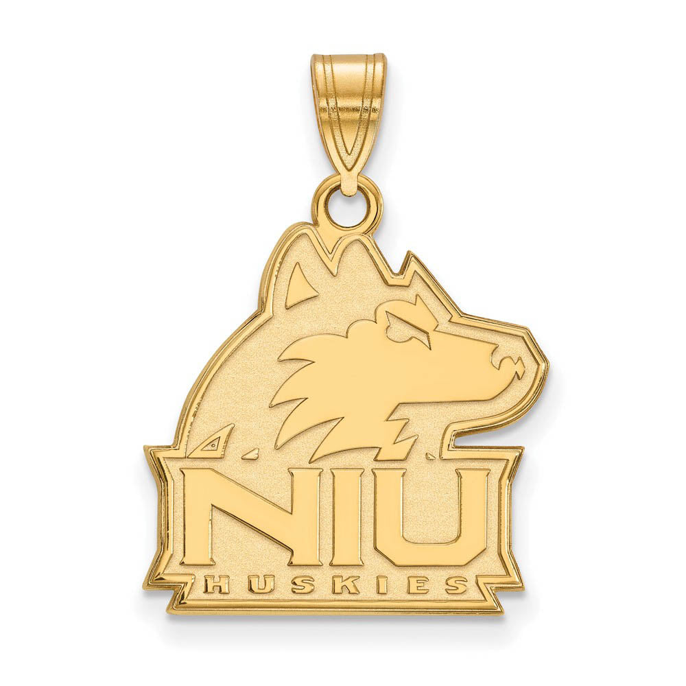 14k Gold Plated Silver Northern Illinois Univ. Large Pendant, Item P17453 by The Black Bow Jewelry Co.