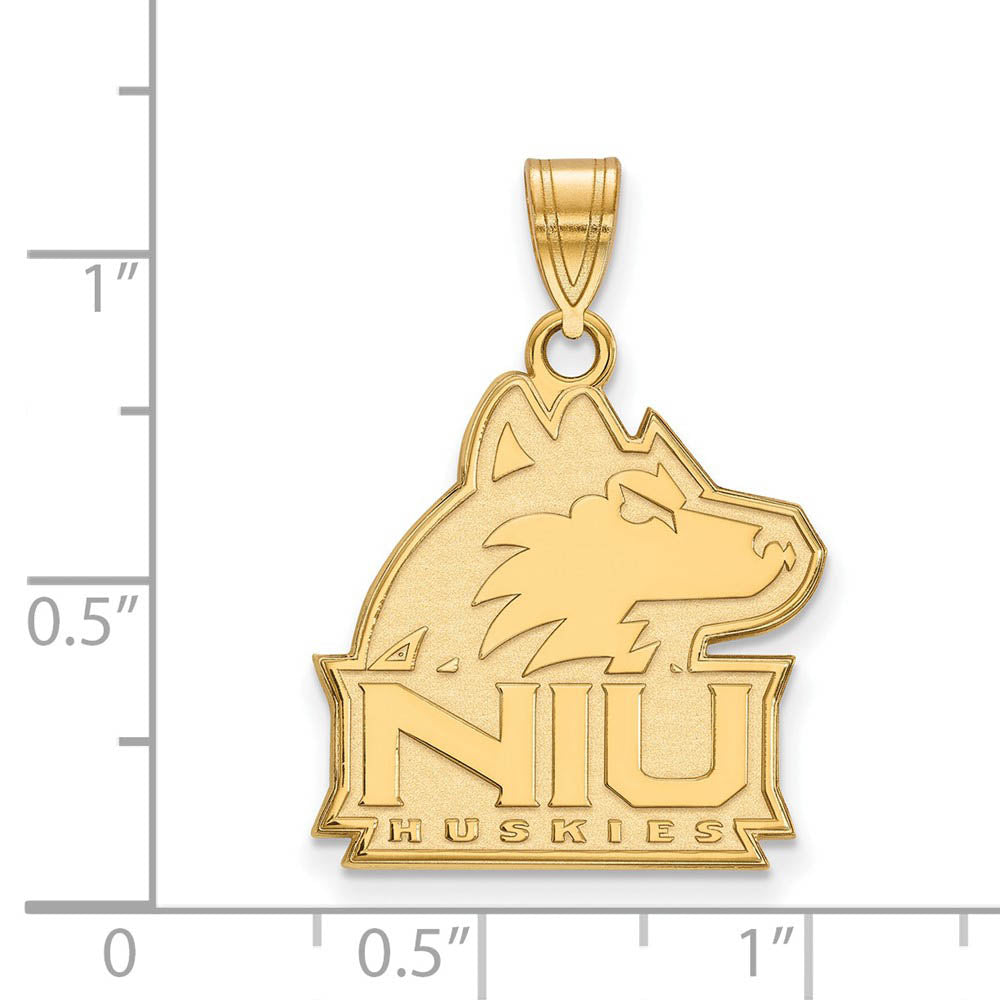 Alternate view of the 14k Gold Plated Silver Northern Illinois Univ. Large Pendant by The Black Bow Jewelry Co.