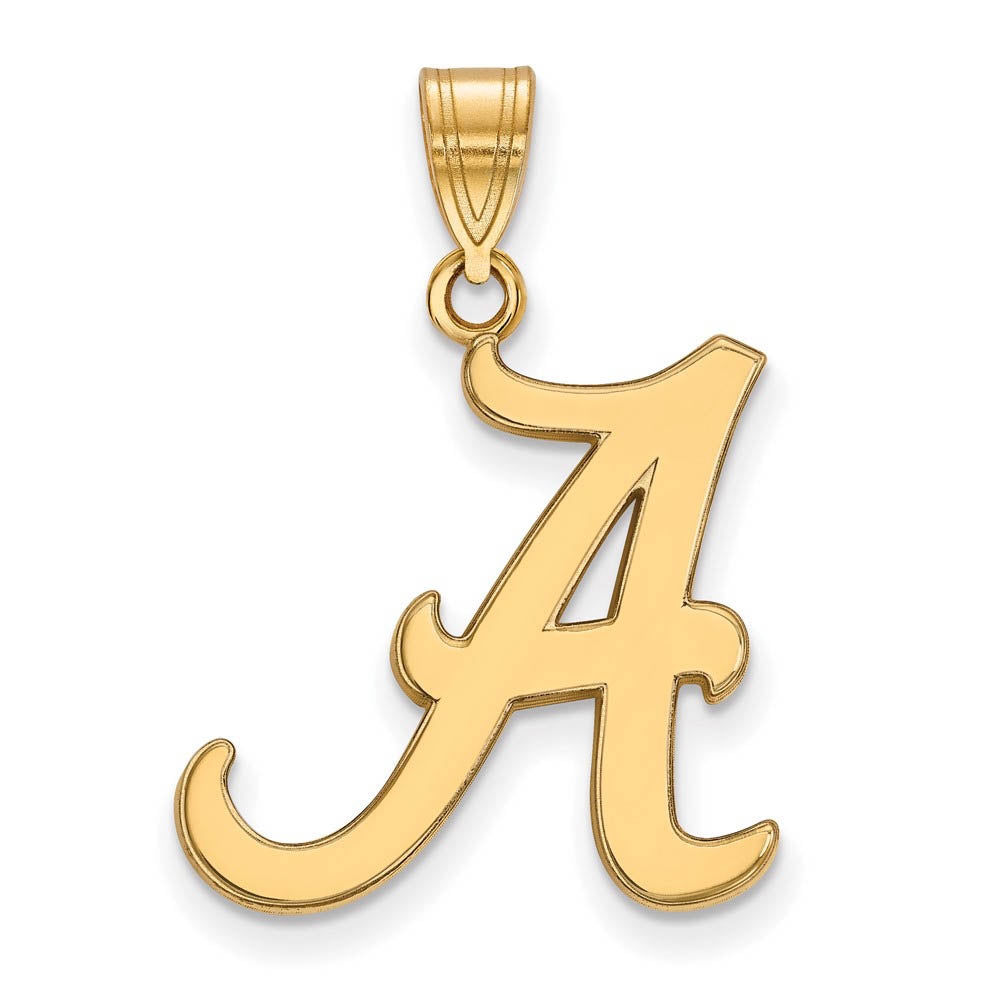 14k Gold Plated Silver Univ. of Alabama Large Initial A Pendant, Item P17457 by The Black Bow Jewelry Co.