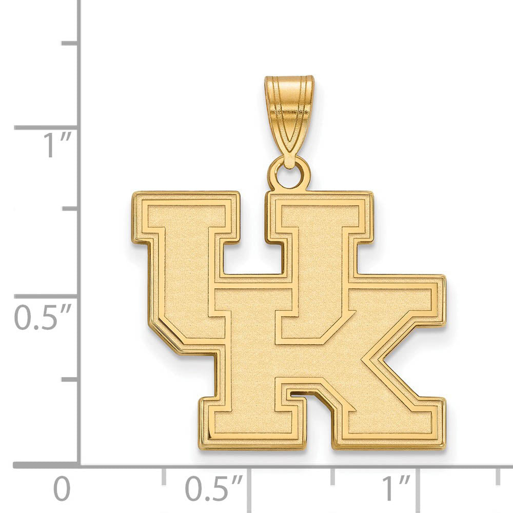 Alternate view of the 14k Gold Plated Silver Univ. of Kentucky Large Pendant by The Black Bow Jewelry Co.