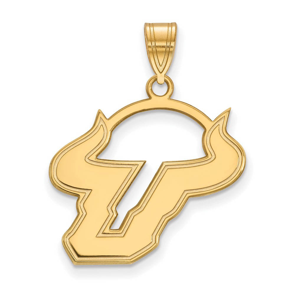 14k Gold Plated Silver U. of South Florida Large Pendant, Item P17482 by The Black Bow Jewelry Co.